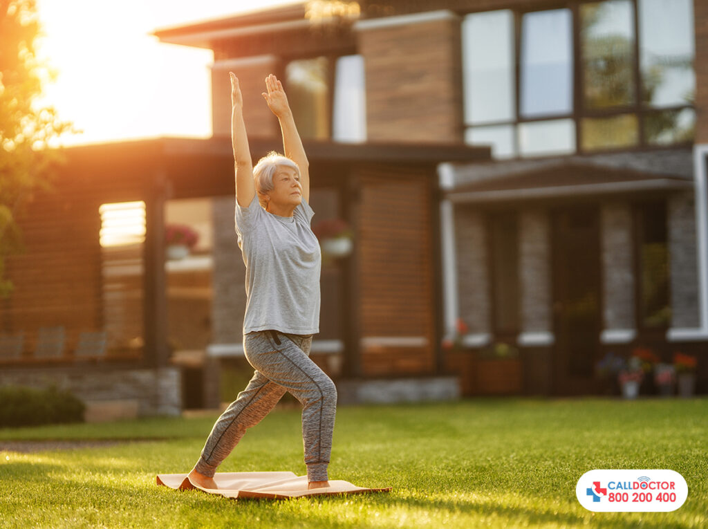 mature woman doing exercise